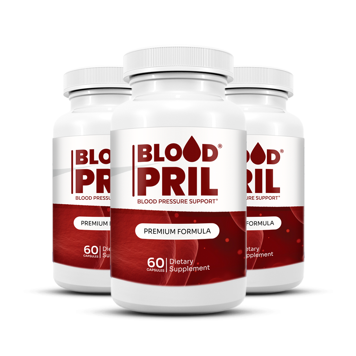 BloodPril blood pressure support — three bottles